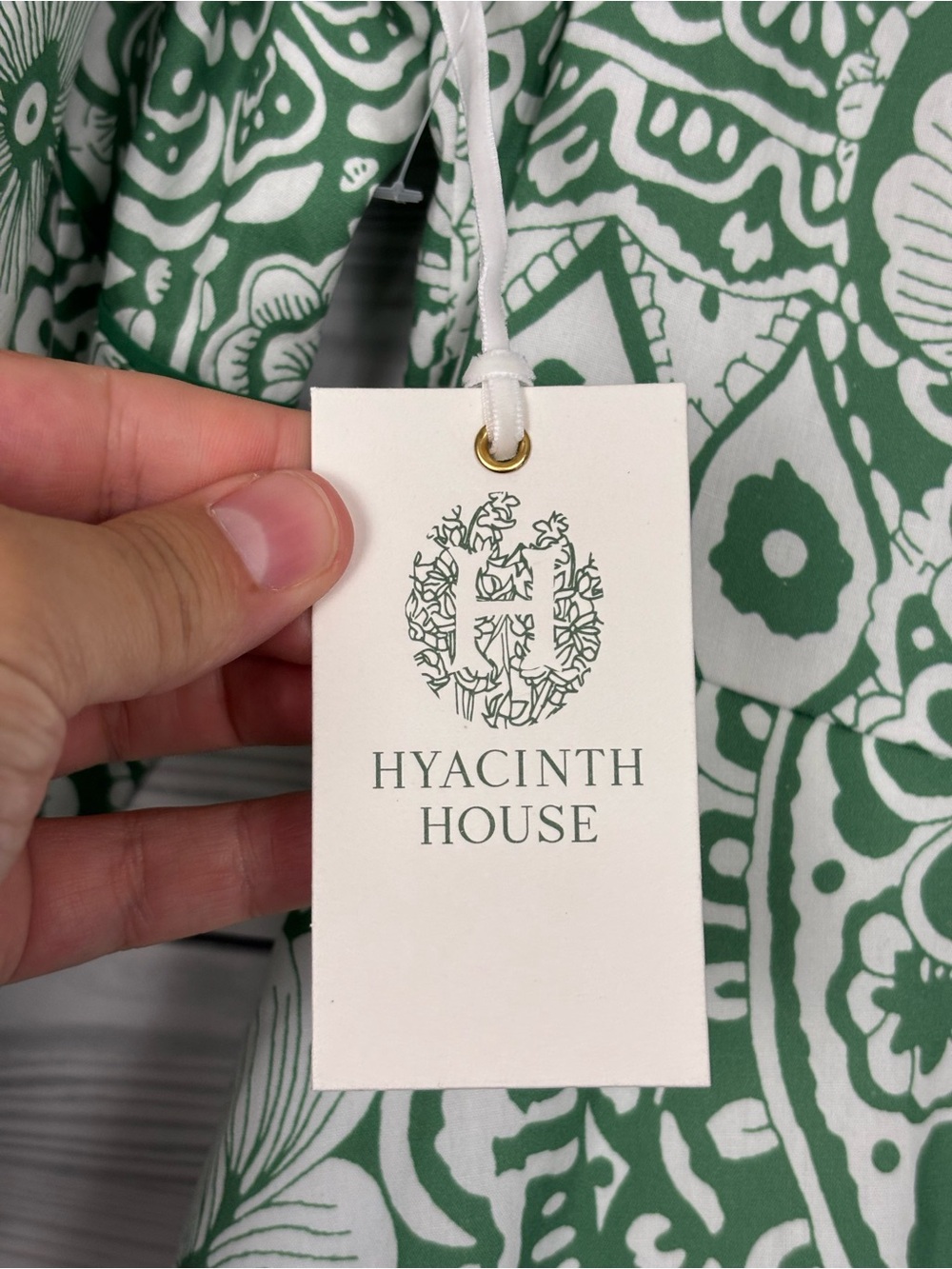Hyacinth House green and white floral hillsborough midi dress large NWT - Picture 8 of 12